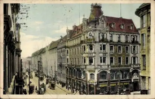 Ak Berlin Mitte, Leipzigerstraße Ecke Wilhelmstraße, Straßenbahn, New York Insurance Company