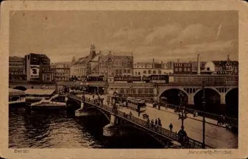 Ak Berlin Mitte, Jannowitzbrücke, Stadtbahn, Straßenbahn