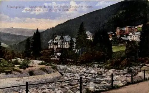Ak Spindleruv Mlýn Spindlermühle Riesengebirge Region Königgrätz, Hotel Deutscher Kaiser, Hohe Warte