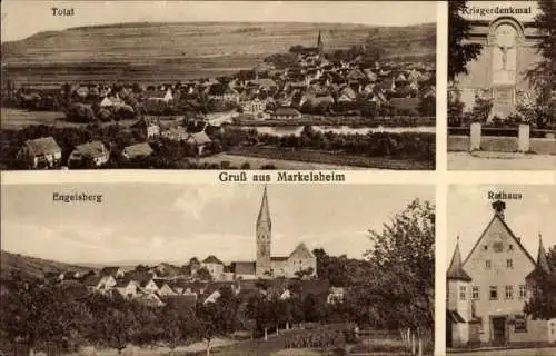 Ak Markelsheim Bad Mergentheim in Tauberfranken, Gasthaus zum Löwen, Rathaus, Engelsberg