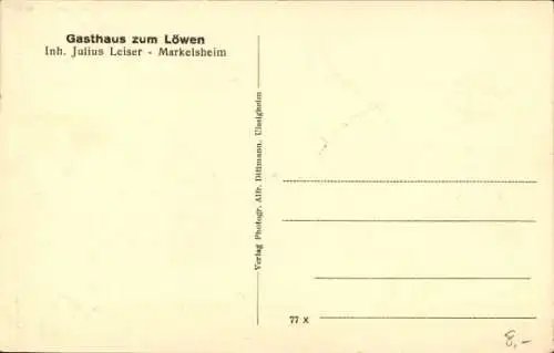 Ak Markelsheim Bad Mergentheim in Tauberfranken, Gasthaus zum Löwen, Rathaus, Engelsberg