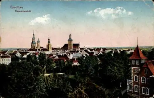 Ak Szprotawa Sprottau Schlesien, Totalansicht
