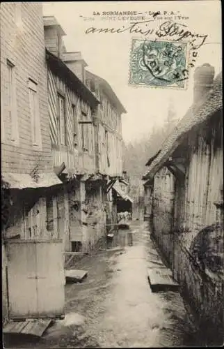Ak Pont l Eveque Calvados, Vue sur l'Yvie