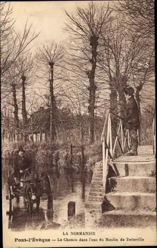 Ak Pont l Eveque Calvados, Le Chemin dans l'eau du Moulin de Betteville