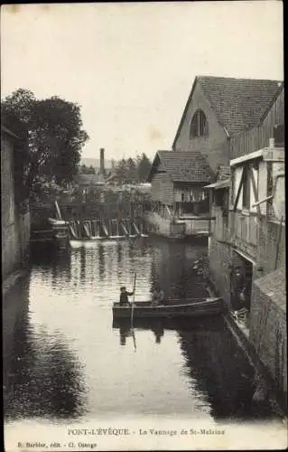 Ak Pont l Eveque Calvados, Le Vannage de St Melaine, Ruderboot