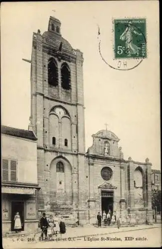 Ak Houilles Yvelines, L'Eglise St Nicolas