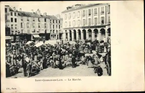 Ak Saint Germain en Laye Yvelines, Le Marché