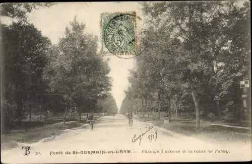 Ak Saint Germain en Laye Yvelines, Forêt, Passage à Niveau Route de Poissy