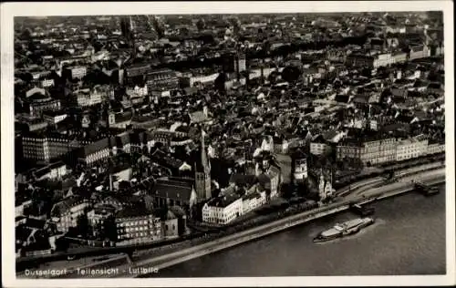 Ak Düsseldorf am Rhein, Fliegeraufnahme, Teilansicht