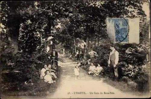 Ak L'Hautil Triel sur Seine Yvelines, Un Coin du Sous-Bois