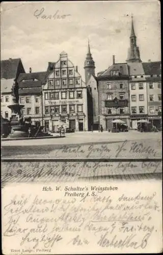 Ak Freiberg in Sachsen, Hch. W. Schultze's Weinstuben