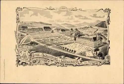 Ak Fribourg Freiburg Stadt Schweiz, Ecole d'Agriculture de Grangeneuve, Landwirtschaftsschule