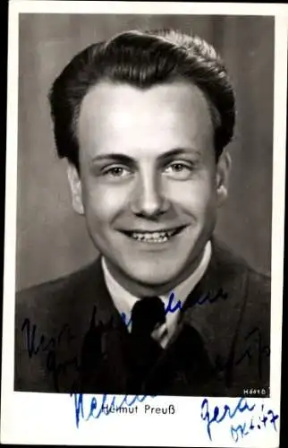 Ak Schauspieler Helmut Preuß, Portrait,  Autogramm