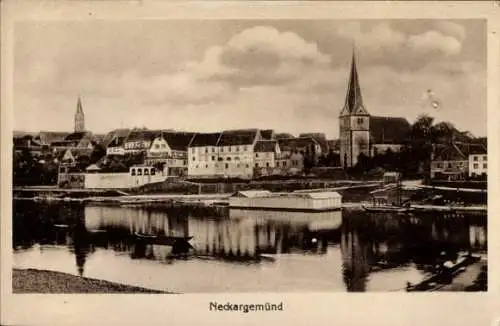 Ak Neckargemünd am Neckar, Ortsansicht mit Kirche