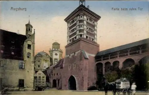 Ak Augsburg in Schwaben, Rotes Tor