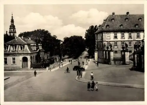 Ak Fulda in Hessen, Pauluspromenade, Schloss