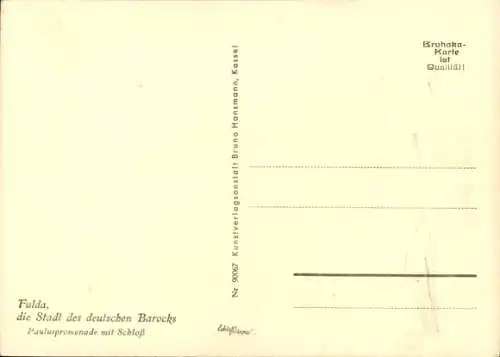 Ak Fulda in Hessen, Pauluspromenade, Schloss