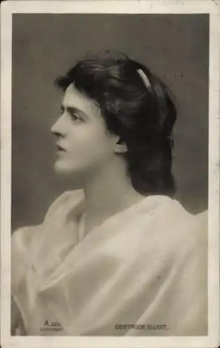 Ak Schauspielerin Gertrude Elliott, Gertrude Forbes Robertson, Portrait, Profilansicht