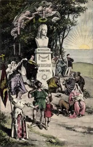 Künstler Ak Schriftsteller Friedrich von Schiller, 100. Todestag, Büste