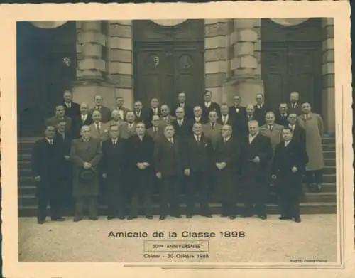 Studentika Foto Colmar Kolmar Elsass Haut Rhin, Amicale de la Classe 1898, 50eme Anniversaire 1948