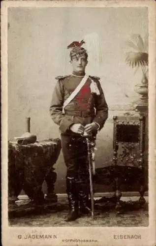 CdV Lutherstadt Eisenach in Thüringen, Deutscher Soldat in Uniform, Ulan, Portrait