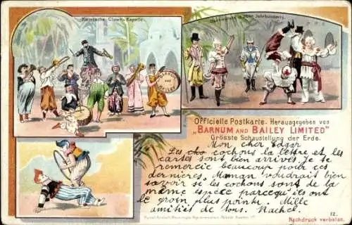 Litho Barnum and Bailey Limited, Größte Schaustellung der Erde, Clown Kapelle, Hanswürste