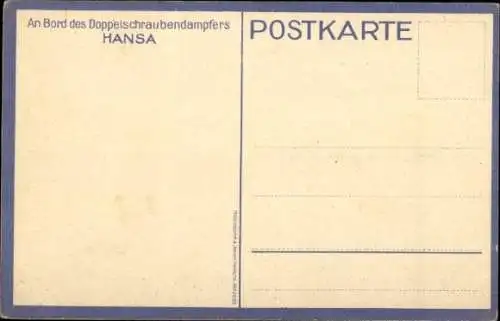 Ak Doppelschraubendampfer Hansa der Hapag, Hamburg Amerika Linie