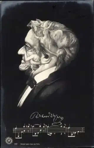 Ak Richard Wagner, Deutscher Komponist, Dramatiker und Dirigent, Metamorphose