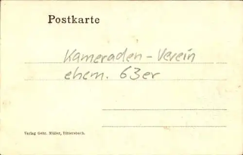 Ak Stiftungsfest 29.11.1905, Kameraden-Verein ehem. 63er