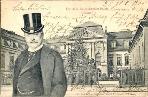 Ak Berlin, Reichskanzler-Palais, Bülow, Portrait