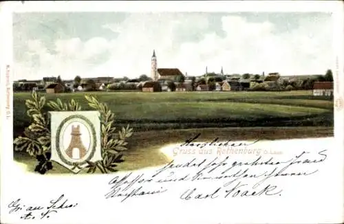 Ak Rothenburg Oberlausitz, Blick auf den Ort mit Feld