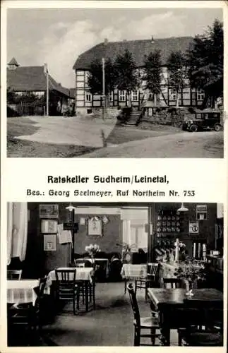 Ak Sudheim Northeim in Niedersachsen, Gasthaus Ratskeller, Innenansicht