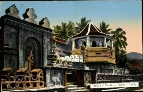 Ak Kandy Sri Lanka Ceylon, Tempel des Zahns des Buddha