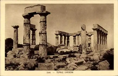 Ak Athen Griechenland, Egine, Temple d'Athena