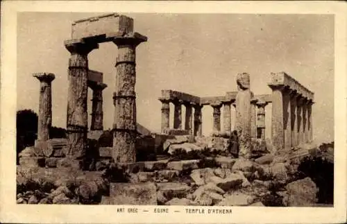 Ak Athen Griechenland, Egine, Temple d'Athena