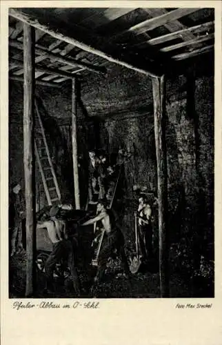 Ak Schlesien, Pfeiler-Abbau, Bergleute