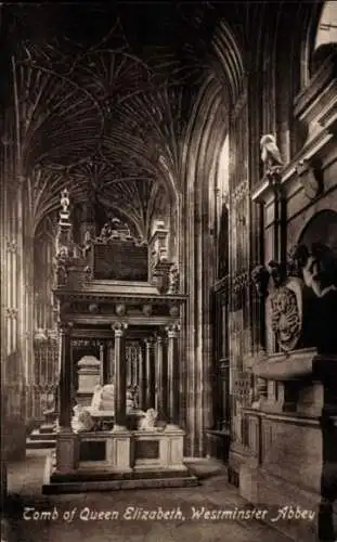 Ak Westminster London City, Westminster Abbey, Grab von Königin Elizabeth