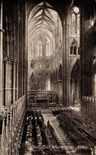 Ak Westminster London City, Westminster Abbey, Chor Ost