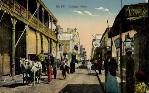 Ak Suez Ägypten, Colmar Street