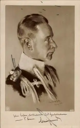 Künstler Ak Kronprinz Wilhelm von Preußen, Husarenuniform