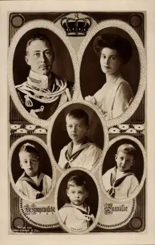 Ak Kronprinz Wilhelm von Preußen, Kronprinzessin Cecilie, Prinzen, Liersch 7120