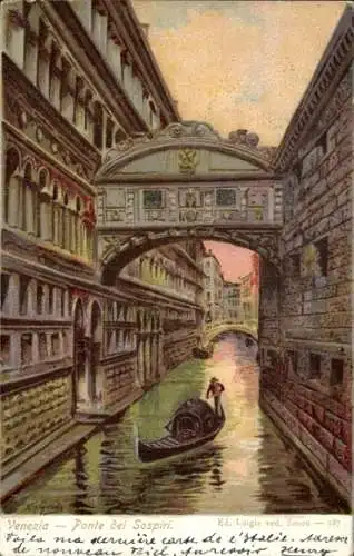 Künstler Ak Venezia Venedig Veneto, Ponte dei Sospiri, Seufzerbrücke