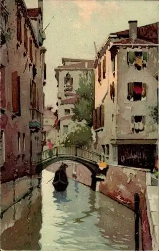 Künstler Ak Venezia Venedig Veneto, Teilansicht, Brücke