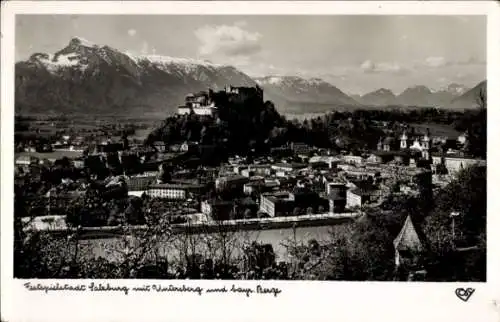 Ak Salzburg in Österreich, Gesamtansicht, Untersberg