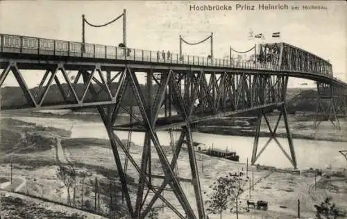 Ak Holtenau Kiel, Hochbrücke Prinz Heinrich