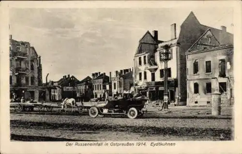 Ak Tschernyschewskoje Eydtkuhnen Ostpreußen, Russeneinfall in Ostpreußen 1914