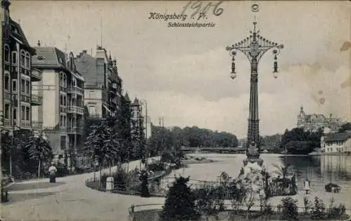 Ak Kaliningrad Königsberg Ostpreußen, Schlossteichpartie