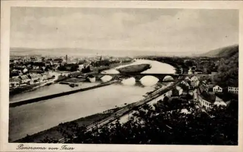 Ak Trier an der Mosel, Panorama, Brücke
