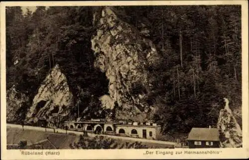 Ak Rübeland Oberharz am Brocken, Eingang zur Hermannshöhle