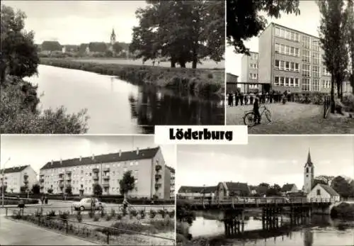 Ak Löderburg Staßfurt im Salzlandkreis, An der Bode, Willi Wallstab Oberschule, Friedensstraße